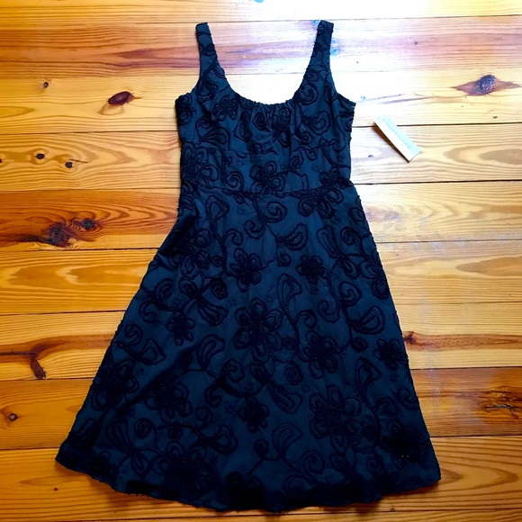 Evan-Picone Black Floral Dress, NWT, 4 - Picture 1 of 15